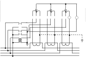 三相四線經(jīng)電壓、電流互感器 接入式電能表接線圖