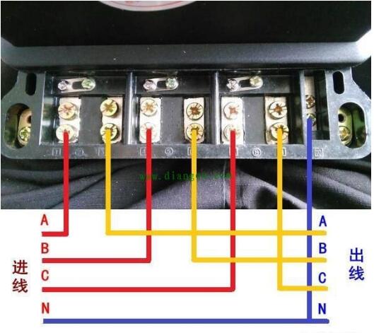 廣東雅達DSZ3366三相三線智能電能表直通式怎么接線？